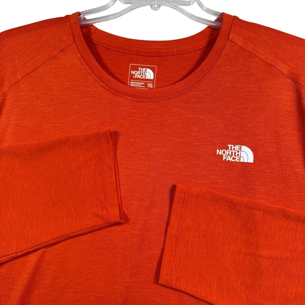 The North Face FlashDry Long Sleeve Shirt Mens XXL Orange Heathered Performance